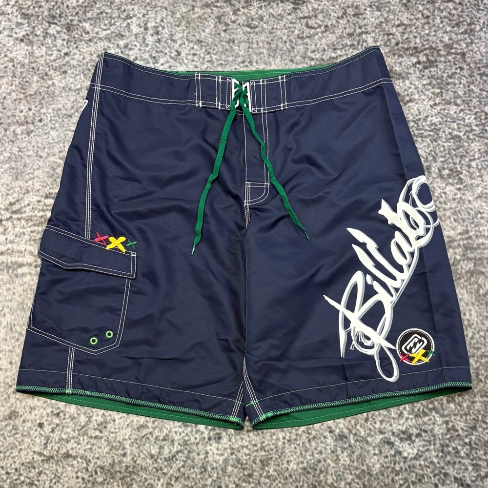 Vintage Y2K Billabong Board Shorts Cargo Mens 40 Blue Green Surf Skater